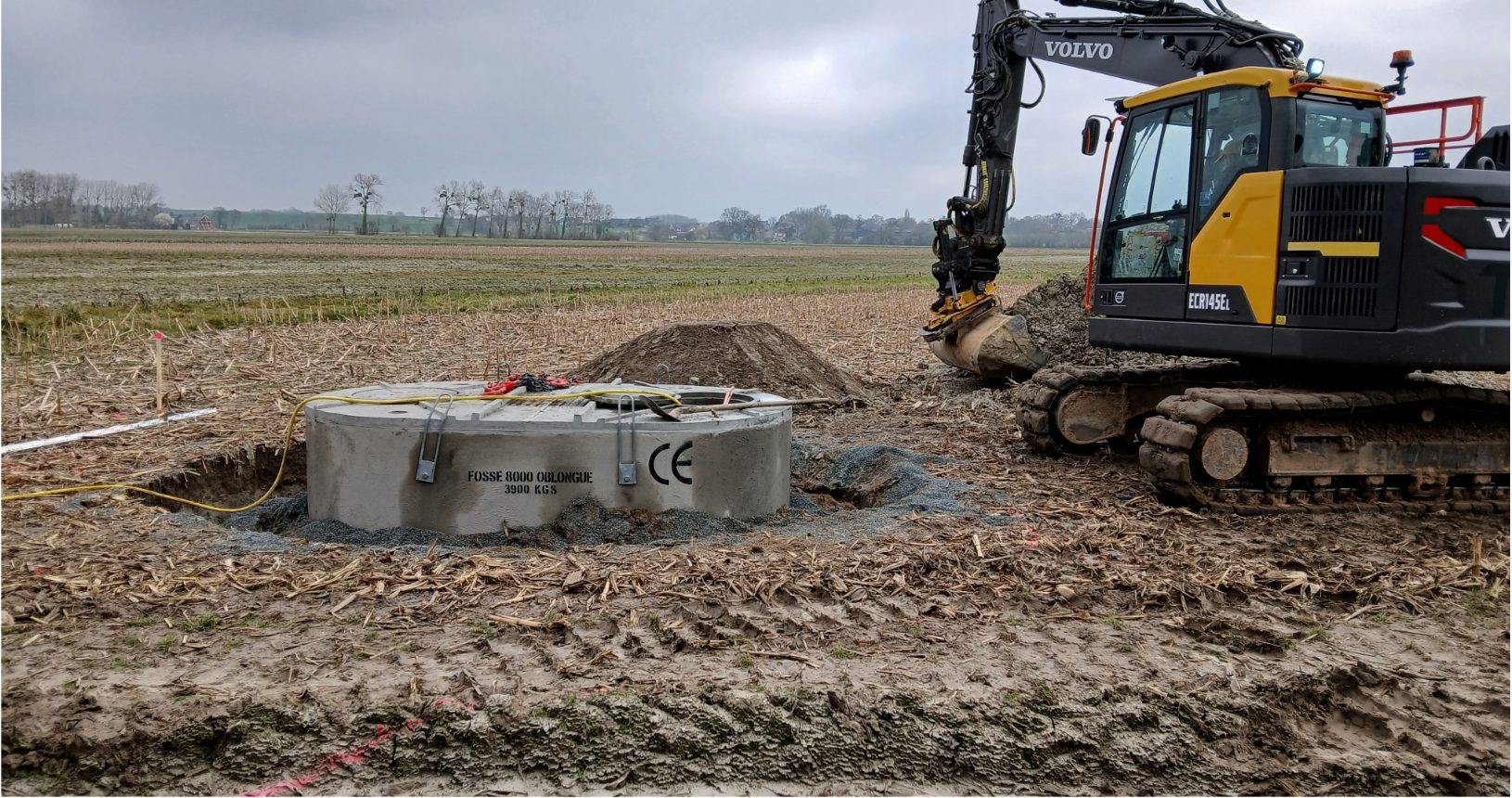 Pose d'une installation d'assainissement non collectif par Rainéa en Ille-et-Vilaine